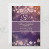 Himmelsmond und Sternenkalligraphie 16 . Geburtsta Einladung (Rückseite)