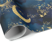 Himmelsmond und Sternmuster Geschenkpapier (Rolleneckpunkt)