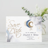 Himmelsmonde, Stars Save the Date Karte (Stehend Vorderseite)