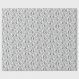 Himmelsmondmotten Navy Botanisch Geschenkpapier