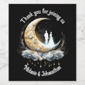 Himmelsmondpaare Silhouette Weinetikett (Einzelnes Label)