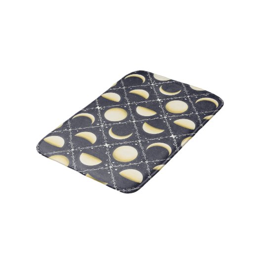 Himmelsmondphasen-Muster Badematte (Schrägansicht)