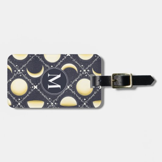 Himmelsmondphasen-Muster Gepäckanhänger (Vorderseite horizontal)