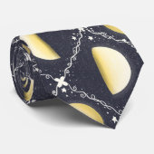 Himmelsmondphasen-Muster Krawatte (Gerollt)