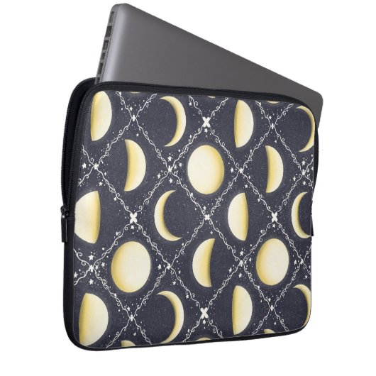Himmelsmondphasen-Muster Laptopschutzhülle (Vorne Rechts)