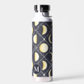 Himmelsmondphasen-Muster und Monogramm Trinkflasche (Links)