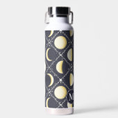 Himmelsmondphasen-Muster und Monogramm Trinkflasche (Vorne)