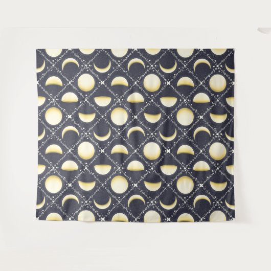 Himmelsmondphasen-Muster Wandteppich (Vorderseite (Horizontal))