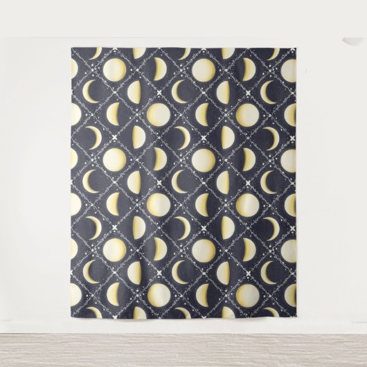 Himmelsmondphasen-Muster Wandteppich (Vorderseite)