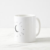 Himmelsmondphasen-Tasse - Mono & Silber Kaffeetasse (VorderseiteRechts)