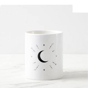 Himmelsmondphasen-Tasse - Mono & Silber Kaffeetasse