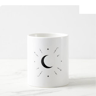 Himmelsmondphasen-Tasse - Mono & Silber Kaffeetasse