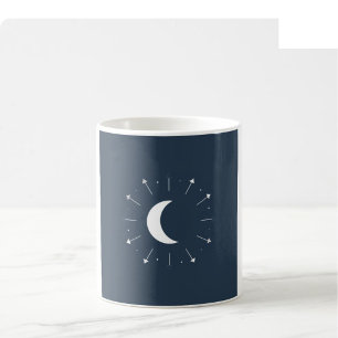 Himmelsmondphasen-Tasse - Navy & Silber Kaffeetasse