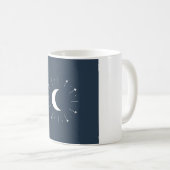 Himmelsmondphasen-Tasse - Navy & Silber Kaffeetasse (VorderseiteRechts)