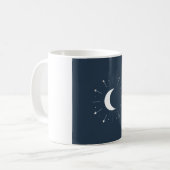 Himmelsmondphasen-Tasse - Navy & Silber Kaffeetasse (Vorderseite Links)