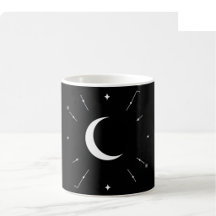 Himmelsmondphasen-Tasse - Schwarz & Weiß (vollstän