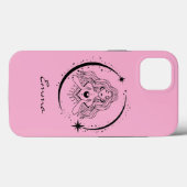 Himmelsmondstars, boho, elegante Astronomie, rosa Case-Mate iPhone Hülle (Rückseite (Horizontal))