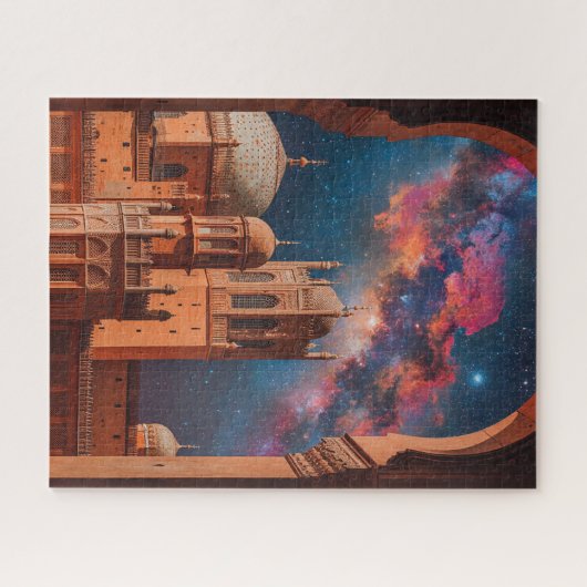 Himmelsmoschee: Kosmische Sicht durch den alten Bo Puzzle (Horizontal)