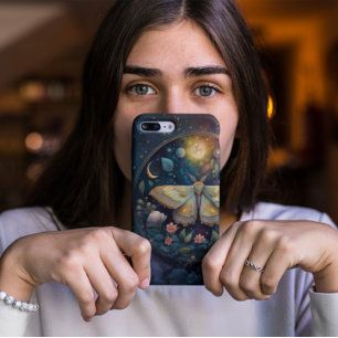 Himmelsmotte und Vollmond – Verzauberte Nacht iPhone 16 Hülle