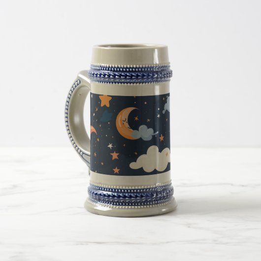 Himmelsmusterpapier-Astronomie Bierglas (Vorderseite Links)