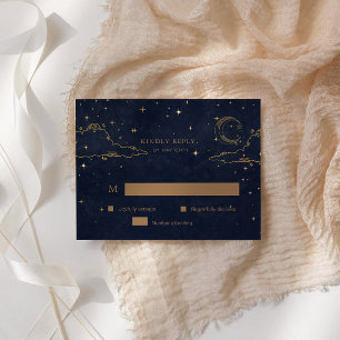 Himmelsmystik-Gold-RSVP-Antwortkarte RSVP Karte