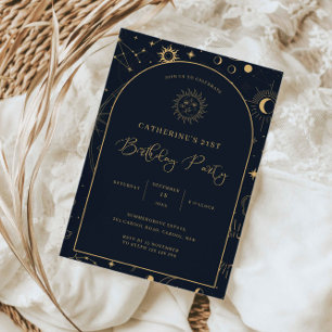 Himmelsmystische Elemente 21. Geburtstag Einladung