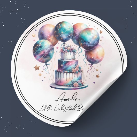 Himmelsmystische kosmische Astrologie Danke Runder Aufkleber