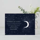 Himmelsnachtblauen Sterne Hochzeit Folieneinladung (Stehend vorne)