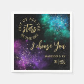 Himmelsnächtlicher Himmel Rosa Aquamariner Nebelst Serviette (Vorderseite)