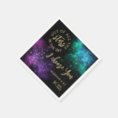 Himmelsnächtlicher Himmel Rosa Aquamariner Nebelst Serviette (Ecke)