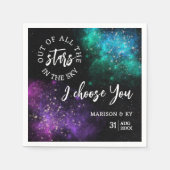 Himmelsnächtlicher Himmel Rosa Aquamariner Nebelst Serviette (Vorderseite)