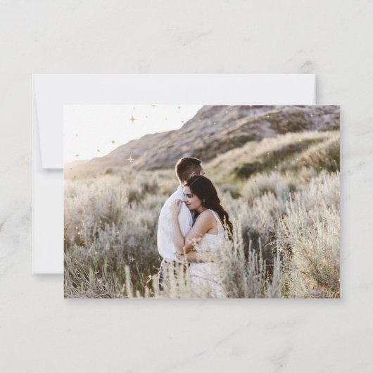 Himmelsnachtsterne zwei Fotos Save the Date I Einladung (Rückseite)