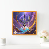 "Himmelsnavigation" Quadratische Wanduhr (Zuhause)