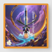 "Himmelsnavigation" Quadratische Wanduhr (Vorderseite)