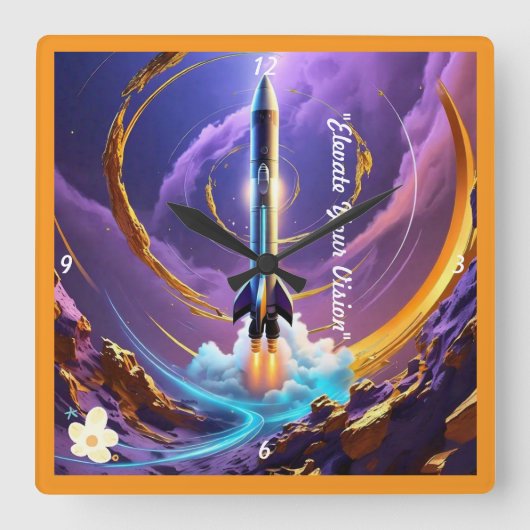 "Himmelsnavigation" Quadratische Wanduhr (Vorderseite)