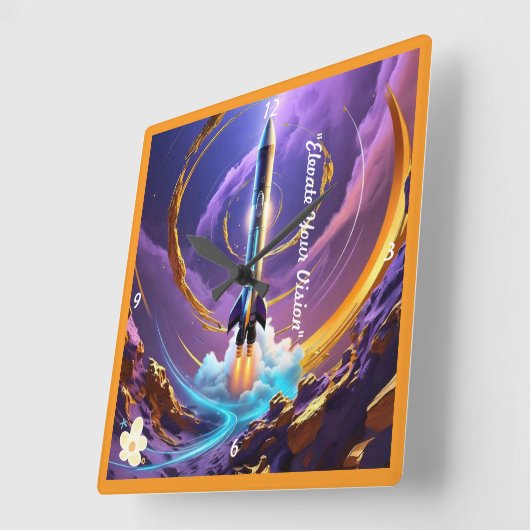 "Himmelsnavigation" Quadratische Wanduhr (Winkel)