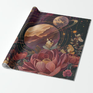 Himmelsnebel-Kristallplanet Purpur Geschenkpapier