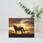 Himmelspferd und Mondpostkarte Postkarte (Stehend Vorderseite)