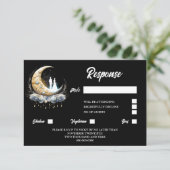 Himmelspferde Silhouette Luna Mondsonntag RSVP Karte (Stehend Vorderseite)