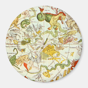 Himmelsplanisphäre 1698 - Astrologie-Chart #1 Magnet