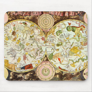Himmelsplanisphäre 1698 - Astrologie-Karte Mousepad