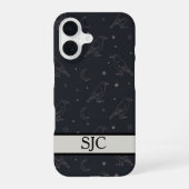 Himmelsrabe Dunkle Akademie Monogramm iPhone 16 Hülle (Rückseite)