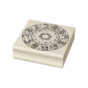 Himmelsrad des Zodiak #1 Gummistempel