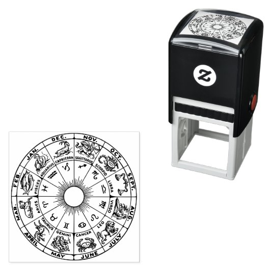 Himmelsrad des Zodiakus Diagramm #1 Permastempel (Beispiel)