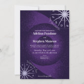 Himmelsrad-Hochzeit mit Lila Mystical Horoskop Einladung (Vorderseite)