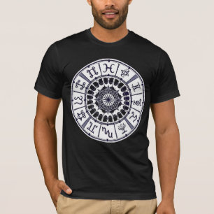 Himmelsrad-Zodiakzeichen-Mandala-Grafikdesign T-Shirt