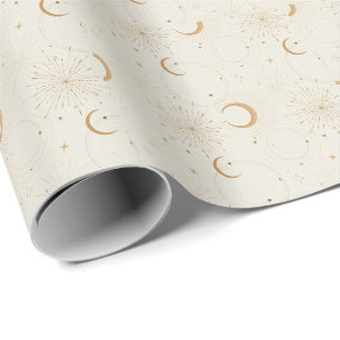 Himmelsraum Licht Stern Mond Universum Stoffe Geschenkpapier