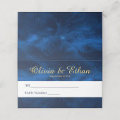 Himmelsromantisches Blaues Universum Platzkarte (Außenseite Aufgefaltet)