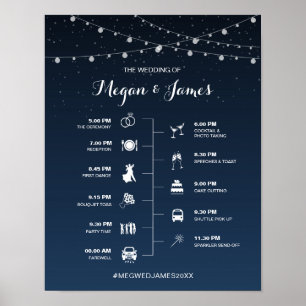 Himmelsschifffahrt Blue Starry Night Wedding Timel Poster