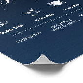 Himmelsschifffahrt Blue Starry Night Wedding Timel Poster (Ecke)